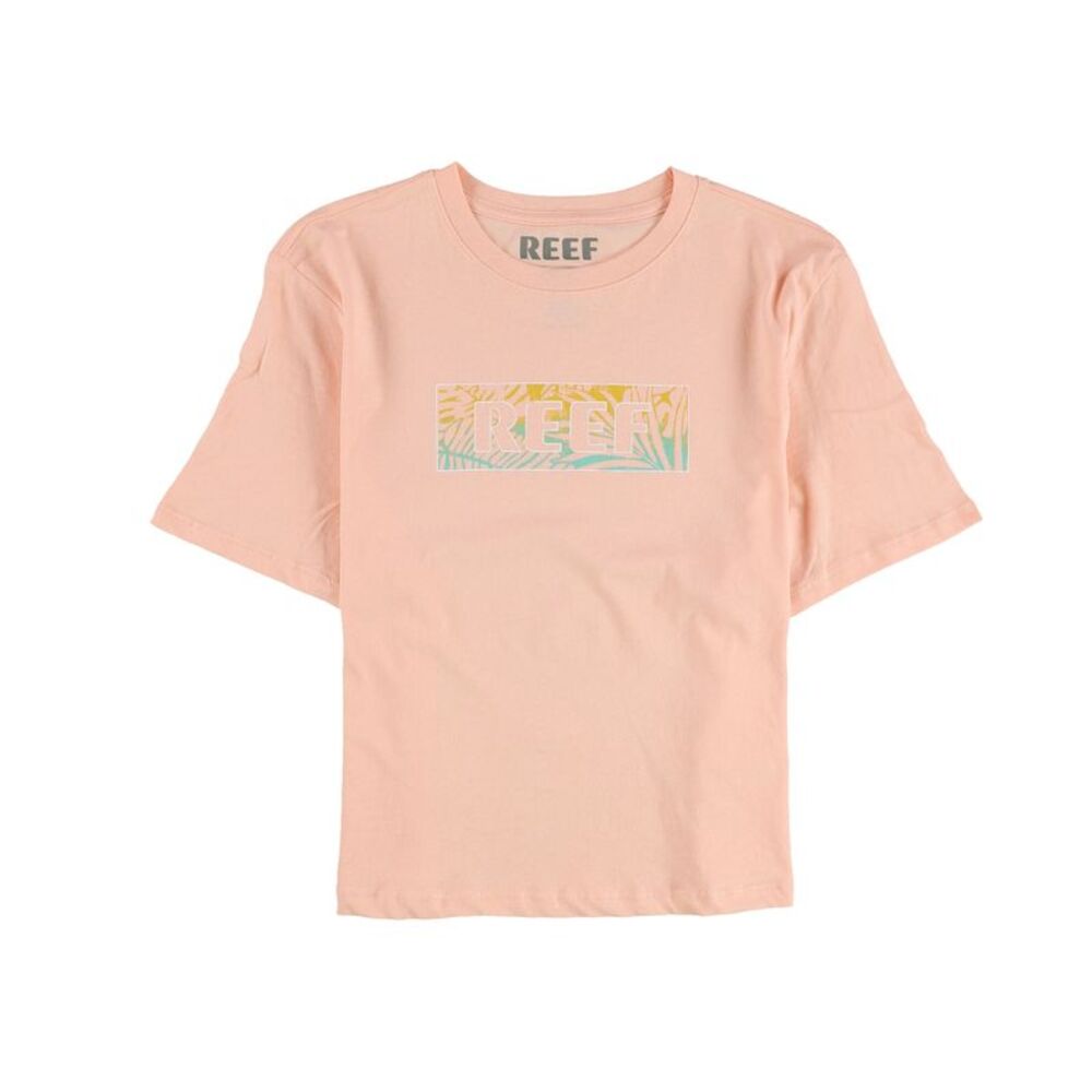 Reef Womens Box Logo Graphic T-Shirt, NWT